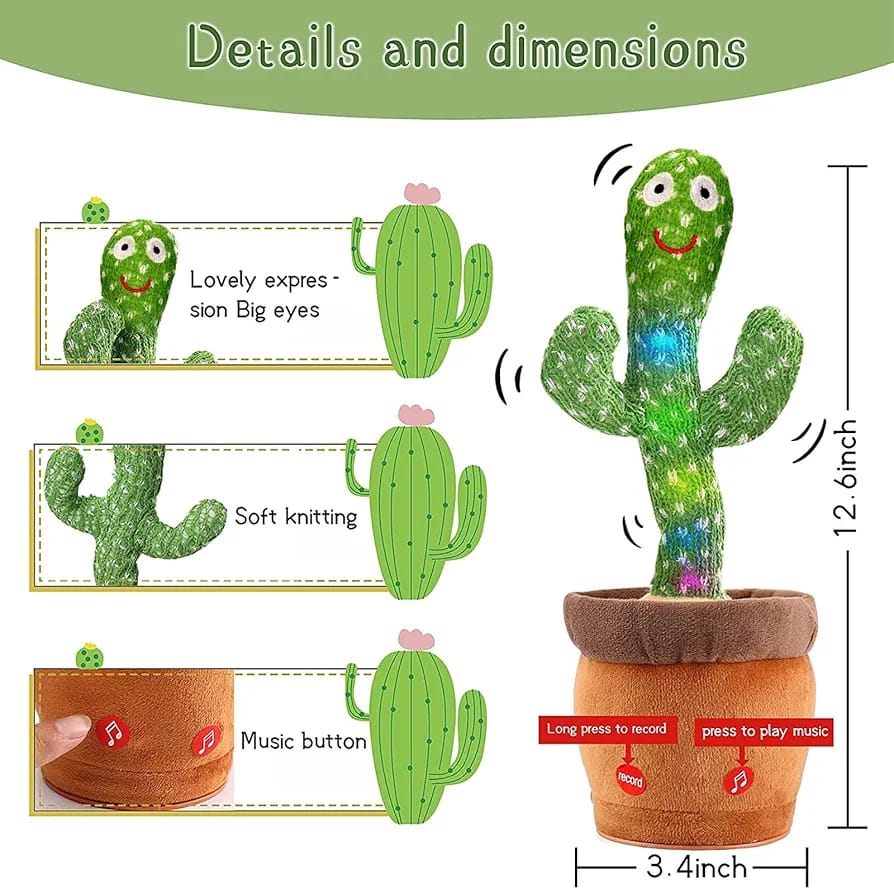 Dancing Cactus Toys For Kids Rechargeable. - Ashiyna Shopping Mall